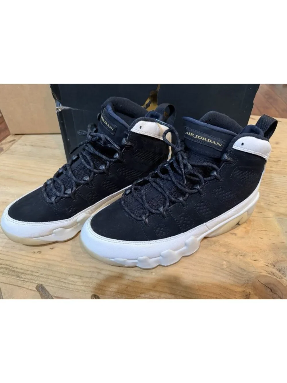 Air Jordan 9 Retro City of Flight Men's Sneakers Black/White Size 10